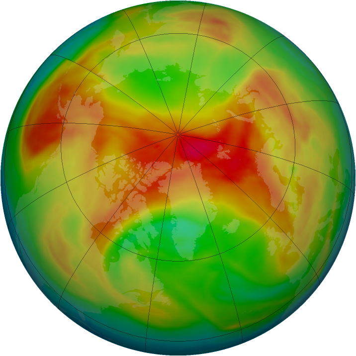 Arctic ozone map for 22 March 2008